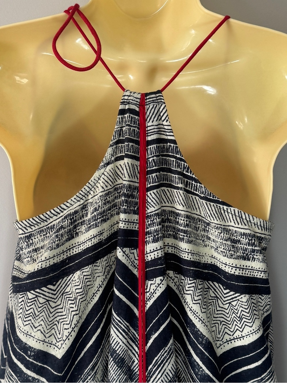 Akemi + Kin Anthropologie Riviera Halter Dress Small Boho Tassel Midi asymmetric - Picture 6 of 15